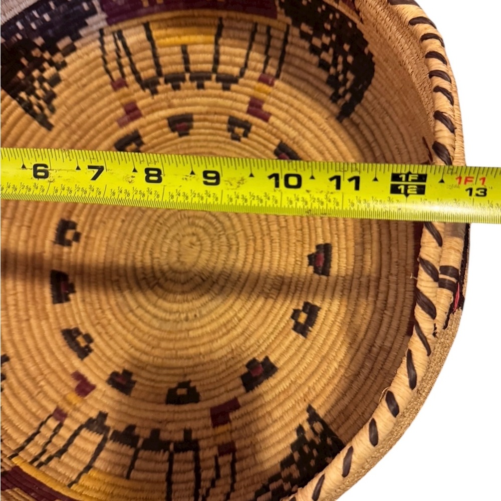 Hopi Pueblo Second Mesa Pictorial Deep Basket VTG Katsina face horses - Picture 7 of 15